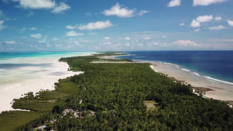 aerial flying above north tarawa, kiribati