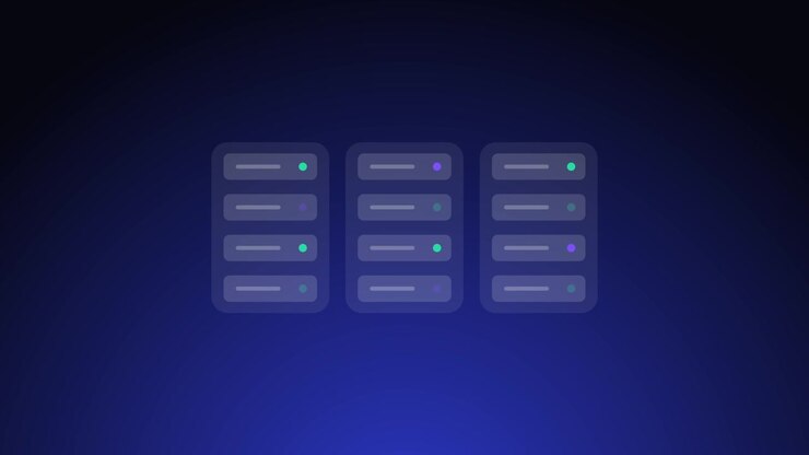 Animated Digital Dashboard Interface Loading on Blue Background