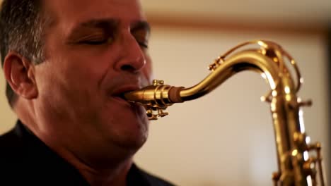 captivating performance: a passionate musician playing the saxophone, expressing emotions through melodic jazz sounds and skillful techniques