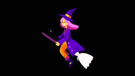 witch flying on a broomstick