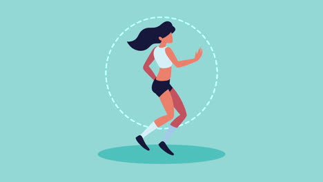 mujer corriendo atleta animación de personajes