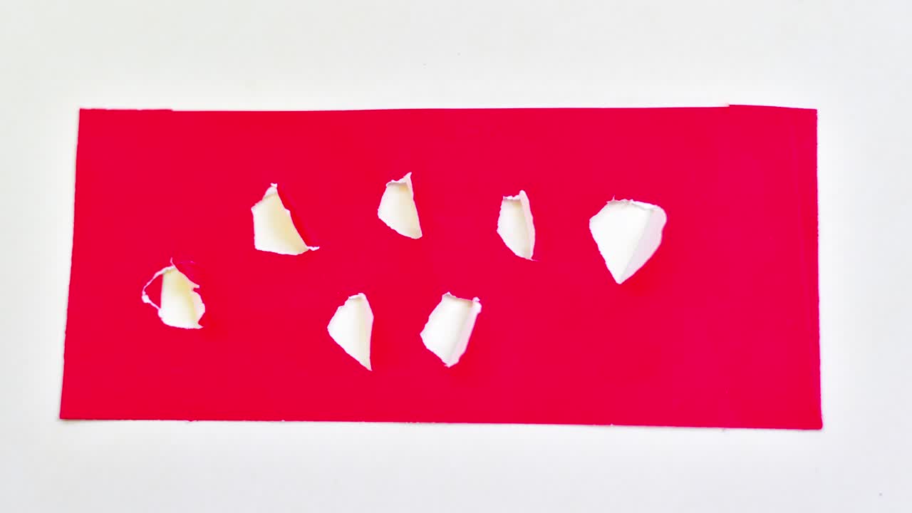 빨간색 어진 종이 스 모션 vdo