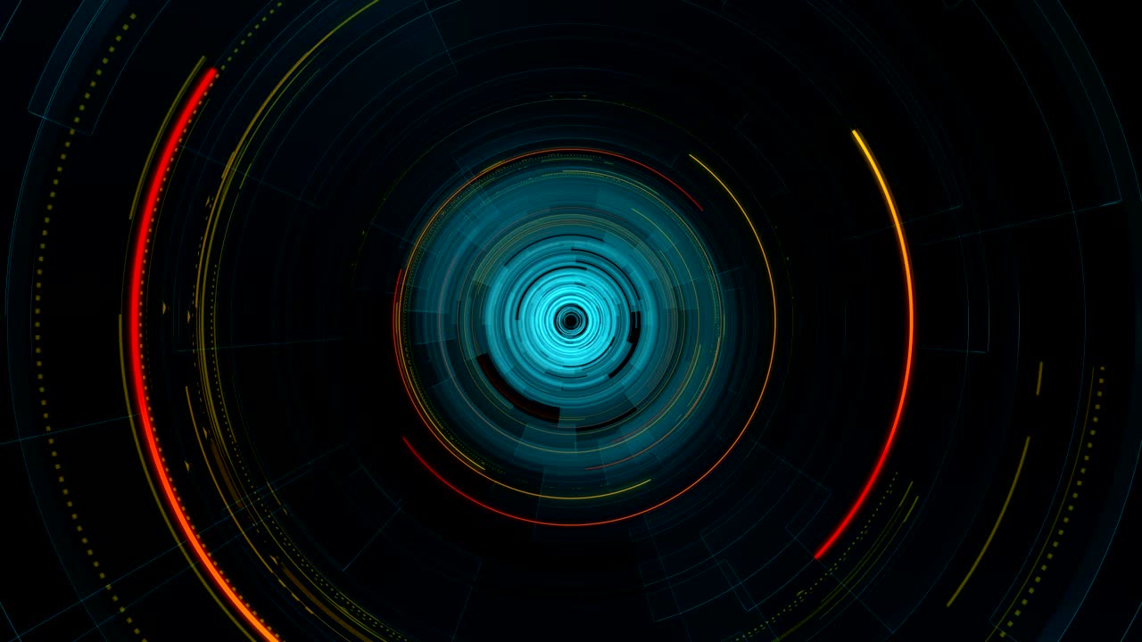 4k bucle circular centro digital, elemento gráfico de rotación.