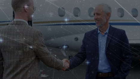 animación de la red de conexiones entre diversos empresarios en el aeropuerto