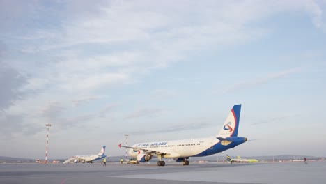 urallines airplane at airport