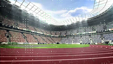 animation of data processing over sports stadium