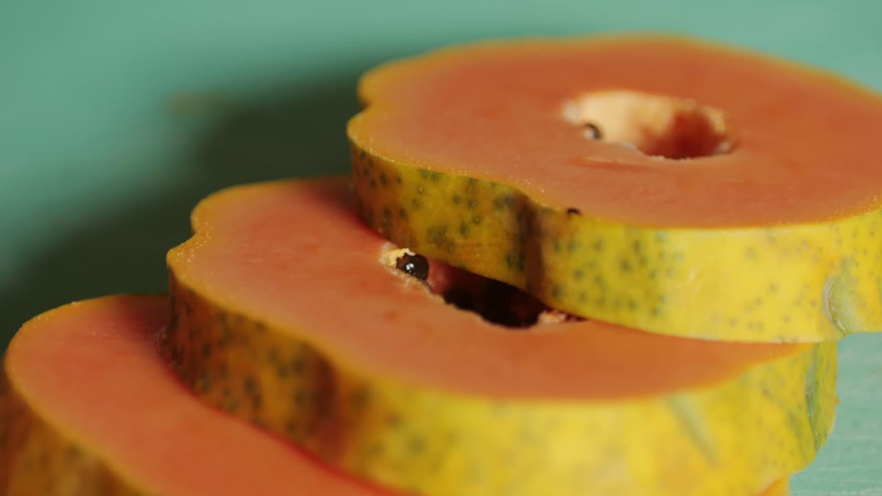 Papaya fruit, sweet ripe fresh papaya, raw vegan food. High quality 4k footage