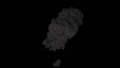 an explosion of military explosives with thick black billowing smoke. an explosion with black smoke on an isolated background with an alpha channel, a bomb explosion and real smoke.
