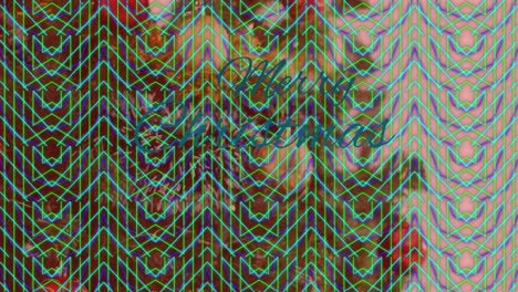animación del texto de feliz navidad sobre las formas.
