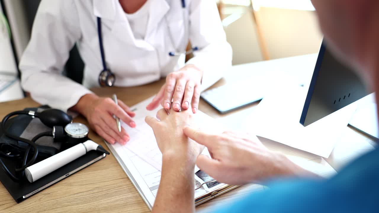 Doctor Examining Patient in Clinic