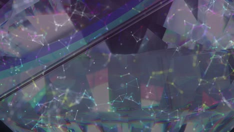 animación de formas azules y blancas que se mueven sobre el cristal