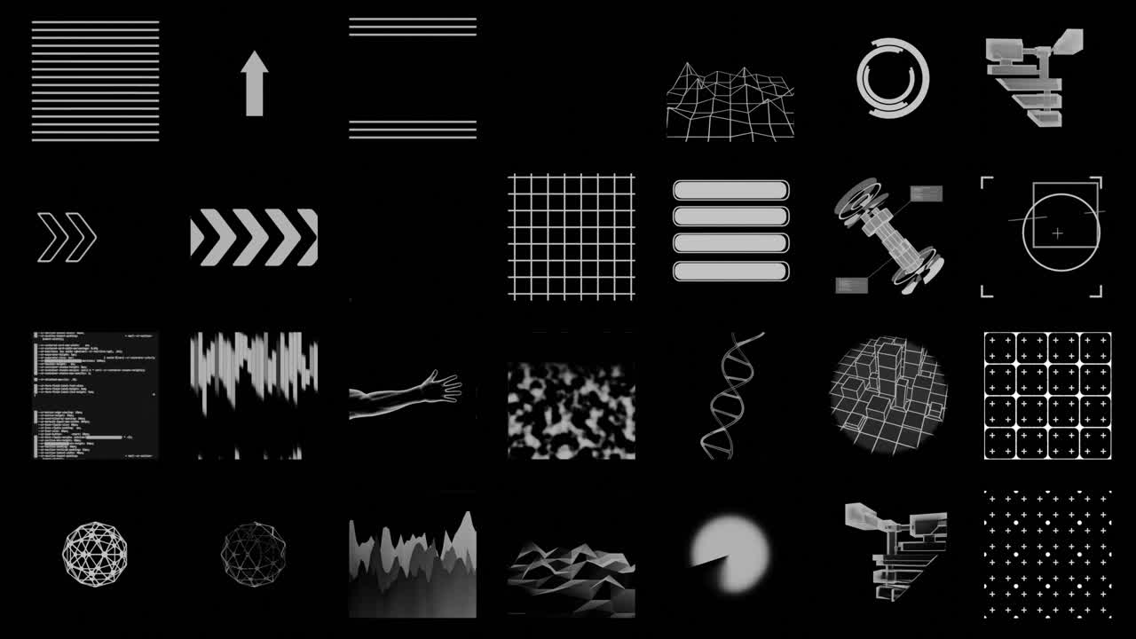 alfas futuristas para la interfaz de usuario que se pueden utilizar para la interfaz gráfica o la pantalla de ciencia ficción
