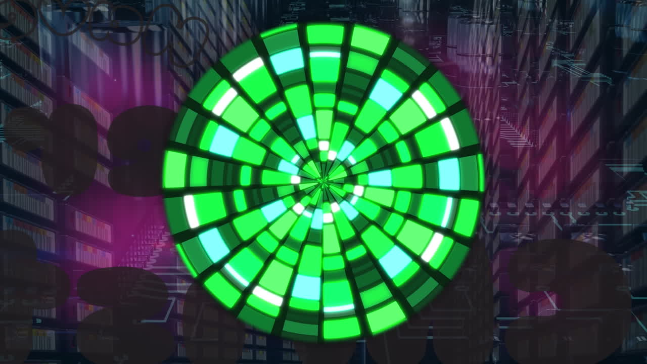 지구와 디지털 터널의 애니메이션