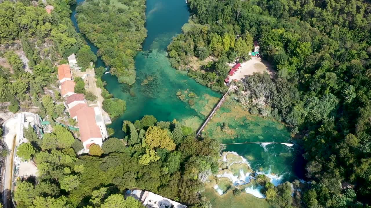 krka 폭포 크로아티아, 밝은 여름날 krka 국립 공원 크로아티아