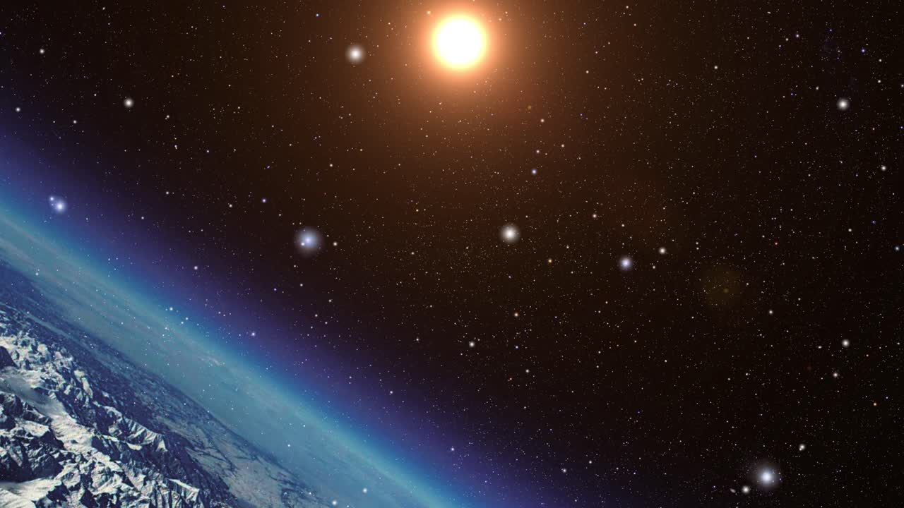 point of view, the sun on the earth's surface from outer space