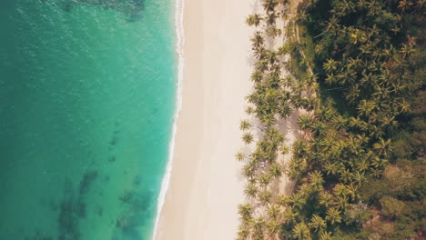 Amanwella-beach-south-coast-of-Sri-Lanka-tropical-paradise-ocean-and-sand-drone-footage