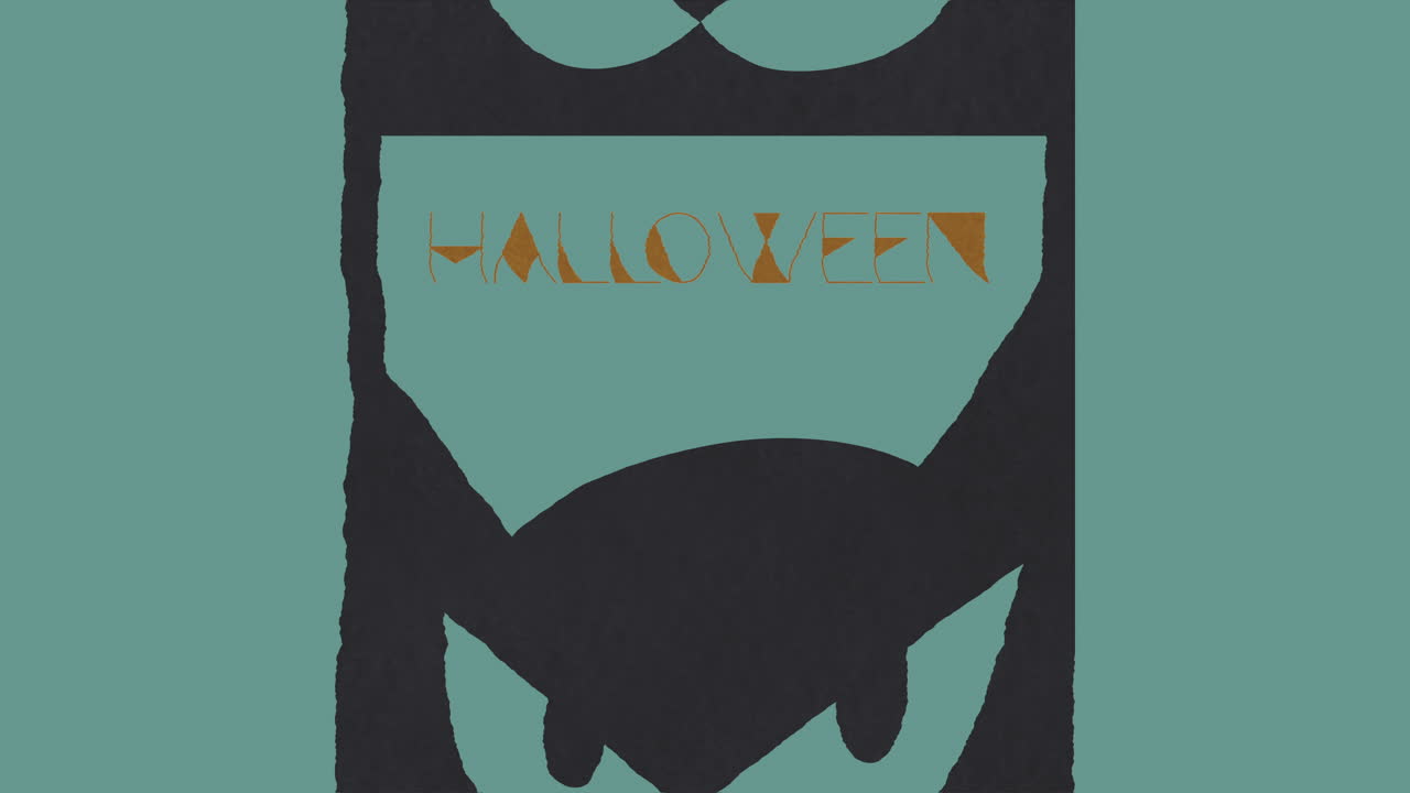 밤에 고양이와 할로윈