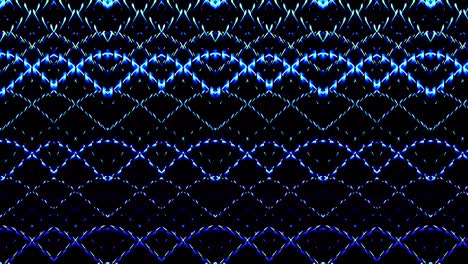 shining bright lines set blue wave motion, colorful, on black background