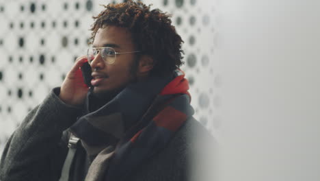 young man on phone