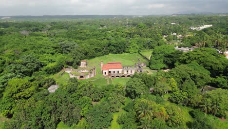 aerial view of the old sugar mill ingenio boca de nigua near san cristobal in the dominican republic