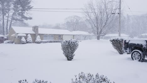 extreme slow motion of snow falling during the january michigan storm