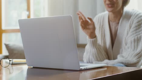 woman having a video call at home