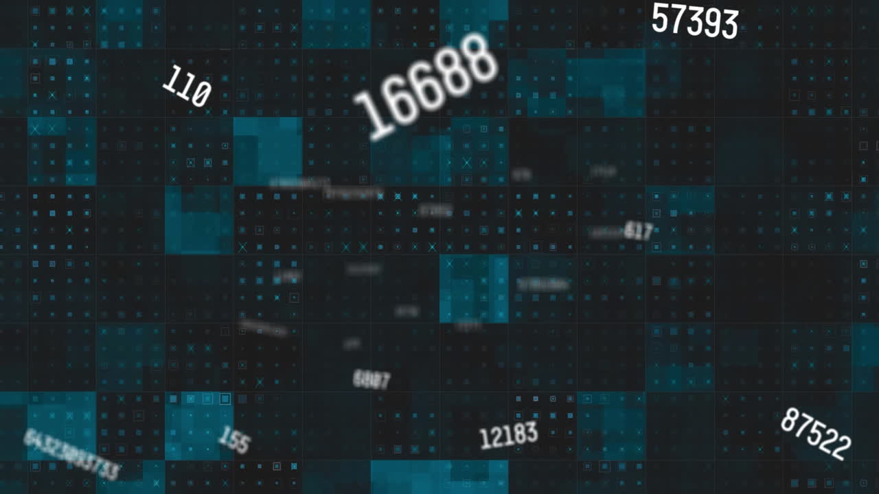 검은 바탕에 과학 데이터 처리의 애니메이션