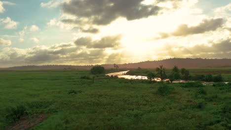 Volando-Sobre-El-Río-Kwanza,-Angola,-áfrica,-Río-6