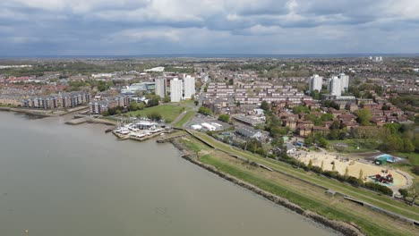 grays essex waterfront aerial 4k