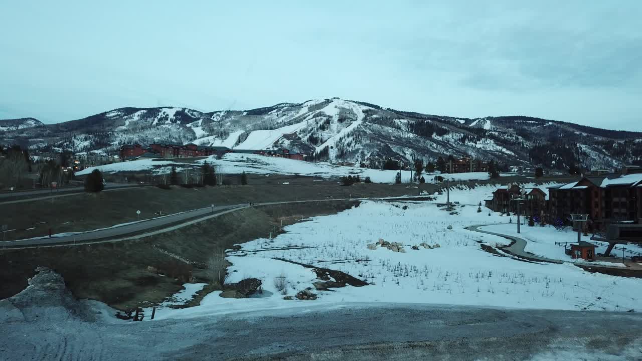 Drones flight Steamboat Springs Colorado Rocky Mountains ski resort