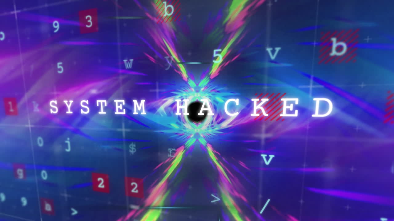 해킹 텍스트 및 데이터 처리의 애니메이션