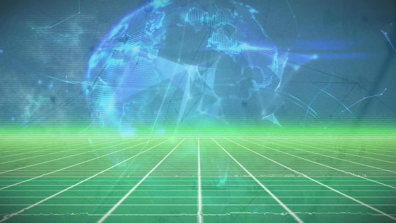 그리드를 통한 연결 네트워크의 애니메이션