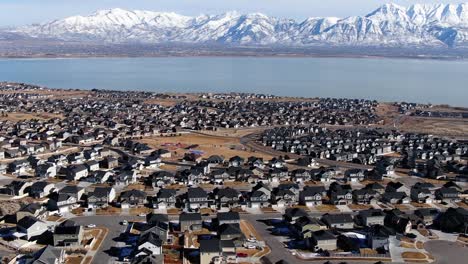 awesome aerial of saratoga springs utah landscape