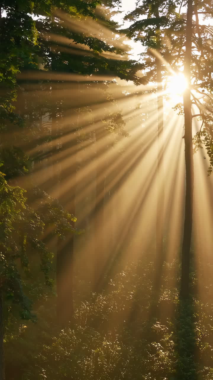 Rayos de sol en el bosque