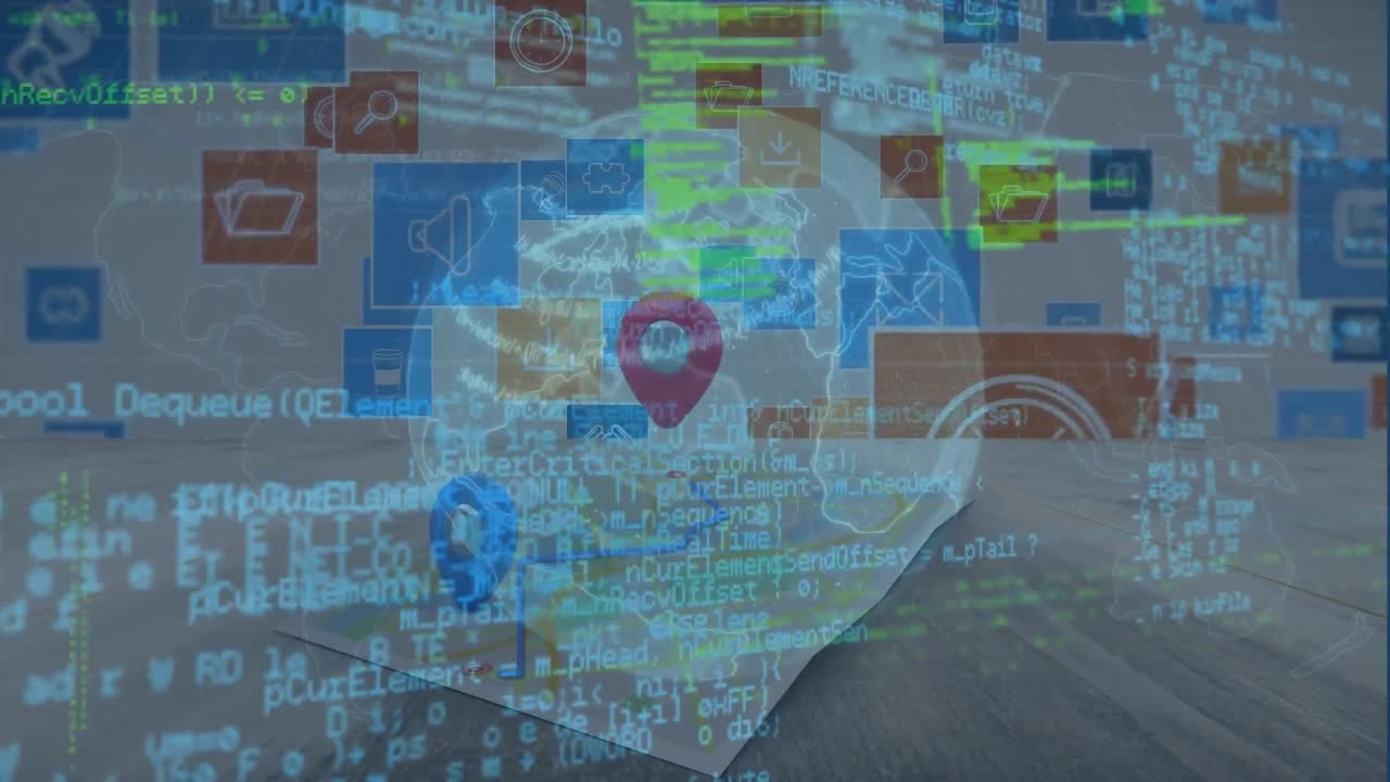 animación de dos procesamiento de datos financieros digitales sobre formado sobre formado sobre