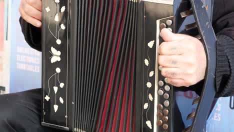 a man playing an accordion