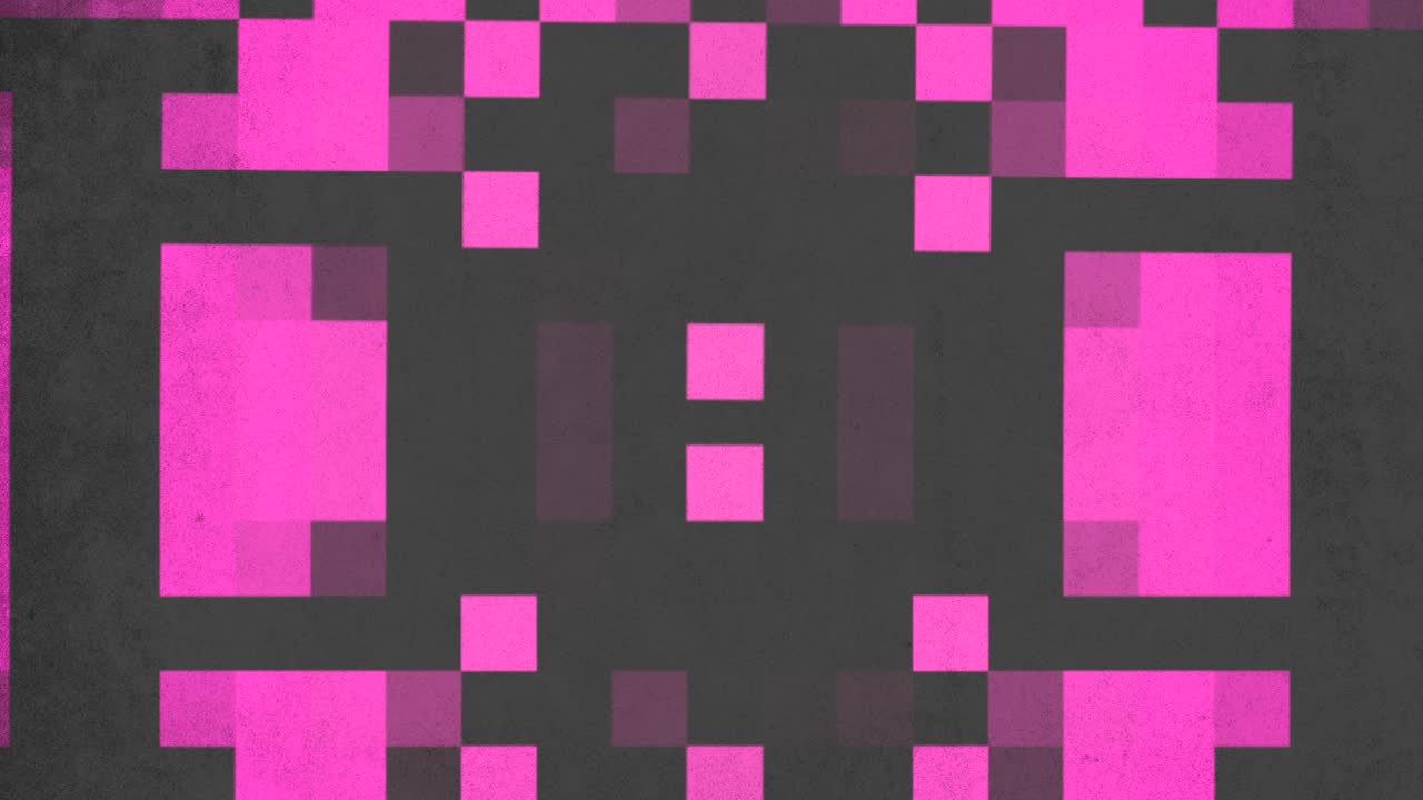 Pixelated black and pink geometric pattern