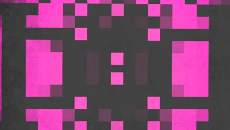 patrón geométrico pixelado en negro y rosa