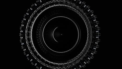 textura metálica circular abstracta con fondo negro