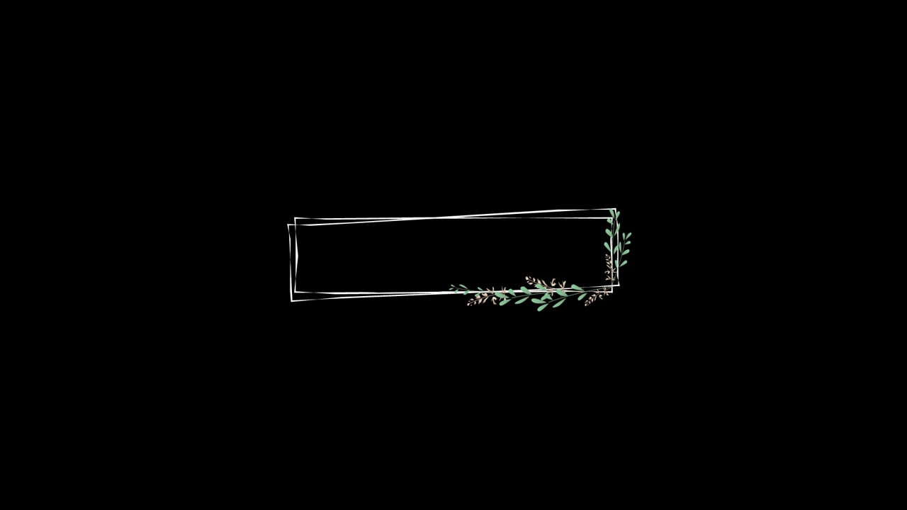 Terzo Inferiore Animato con Cornice Floreale Disegnata a Mano su Sfondo Nero