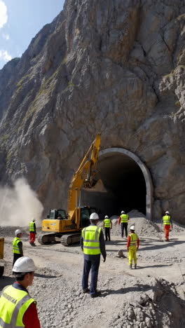 tunnel construction in mountainous terrain