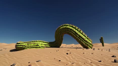 twisted cactus in desert landscape