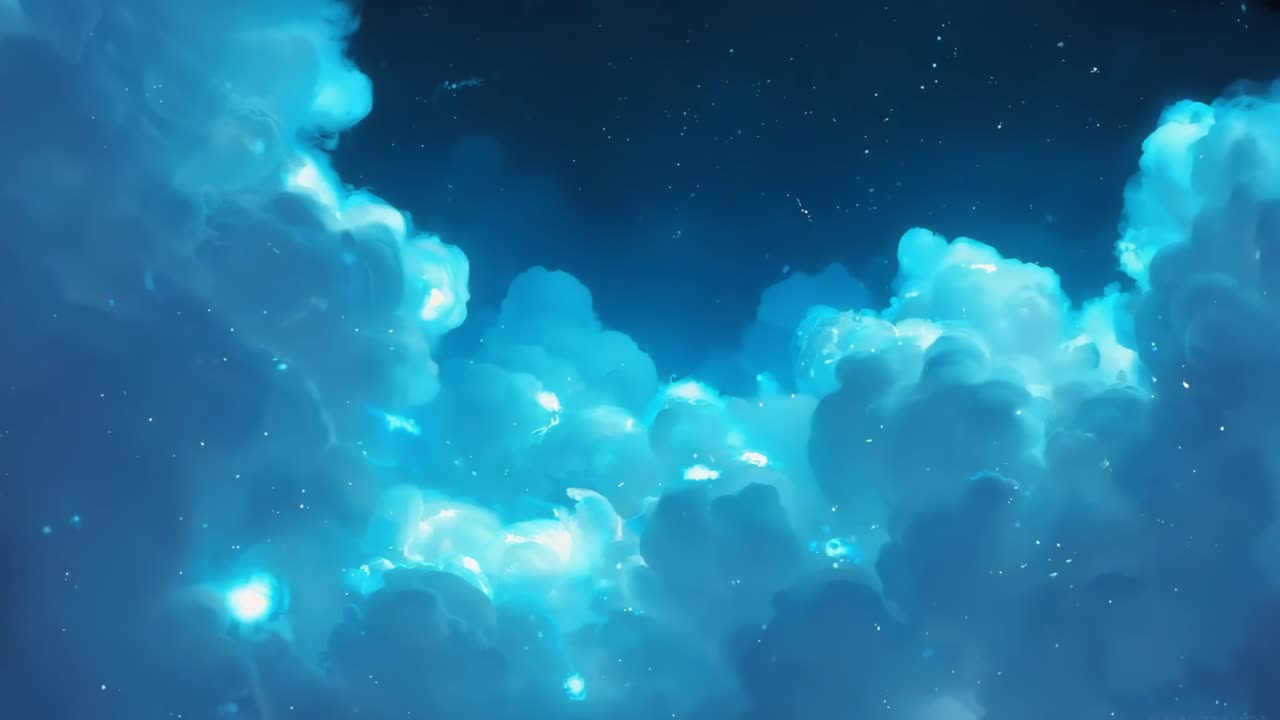 Dreamy Night Sky with Clouds