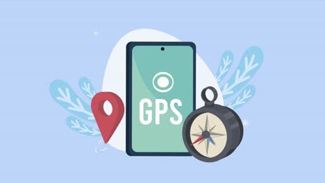 gps location mark and compass in smartphone
