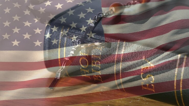 American flag and religion