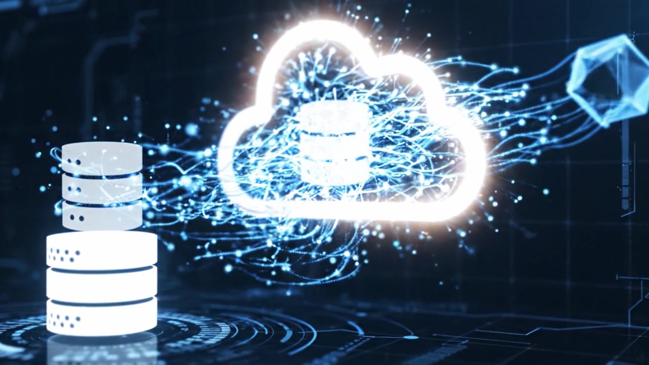 A Dynamic Visualization of Cloud Computing with Data Storage Solutions Showcasing Modern Technology in Action