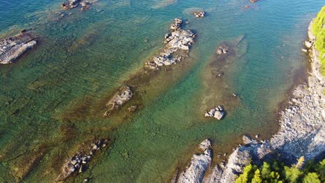 a view of unspoiled shore in georgian bay islands national park, ontario, canada