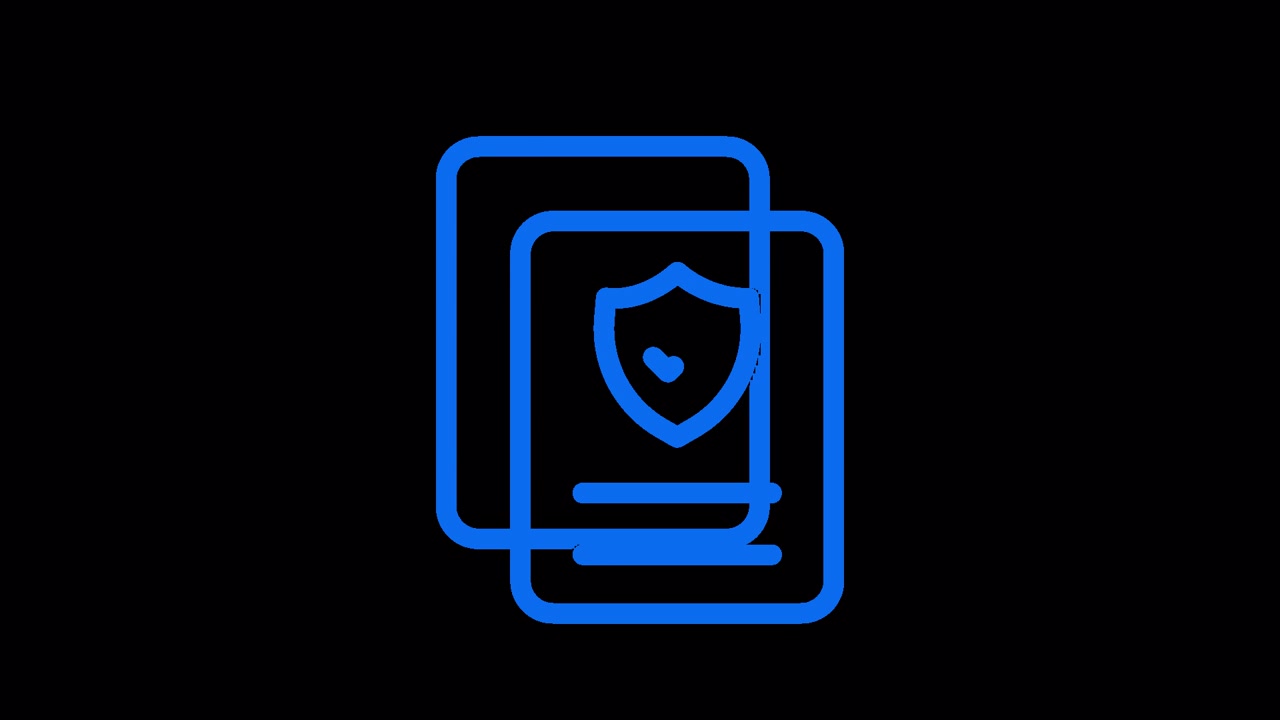 Animated Blue Security Document Icon with Checkmark