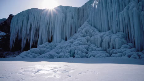 glistening icicles in winter close-up