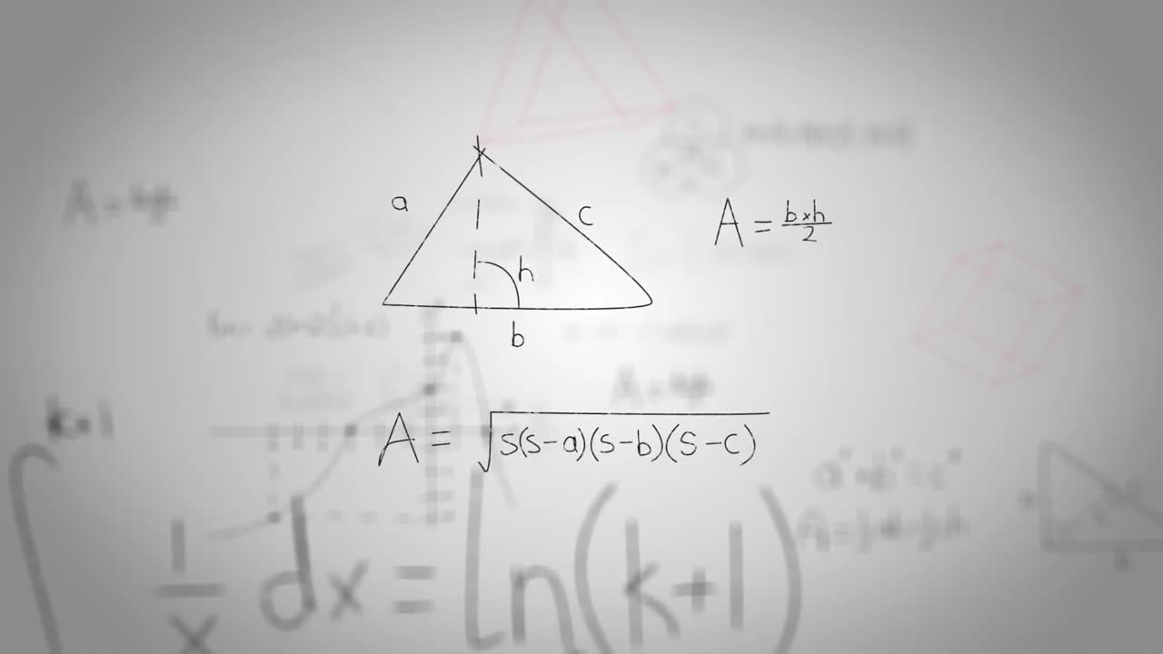 animación de fórmulas matemáticas escritas a mano que se mueven y parpadean sobre un fondo blanco